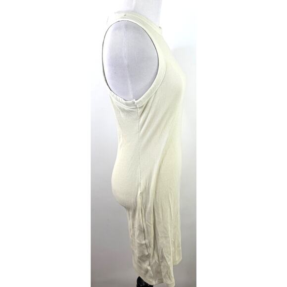 Skims Cotton RibTank Sleeveless Bodycon Bone Off White Dress Size Large NWT - Picture 5 of 6
